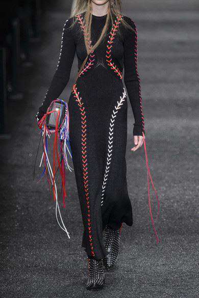 ALEXANDER MCQUEEN WHIPSTITCHED RIBBED-KNIT MAXI DRESS XSMALL - Image 8