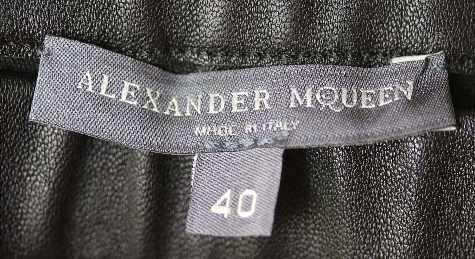 ALEXANDER MCQUEEN WHIPSTITCHED STRETCH LEATHER LEGGINGS IT 40 UK 8 - Image 5