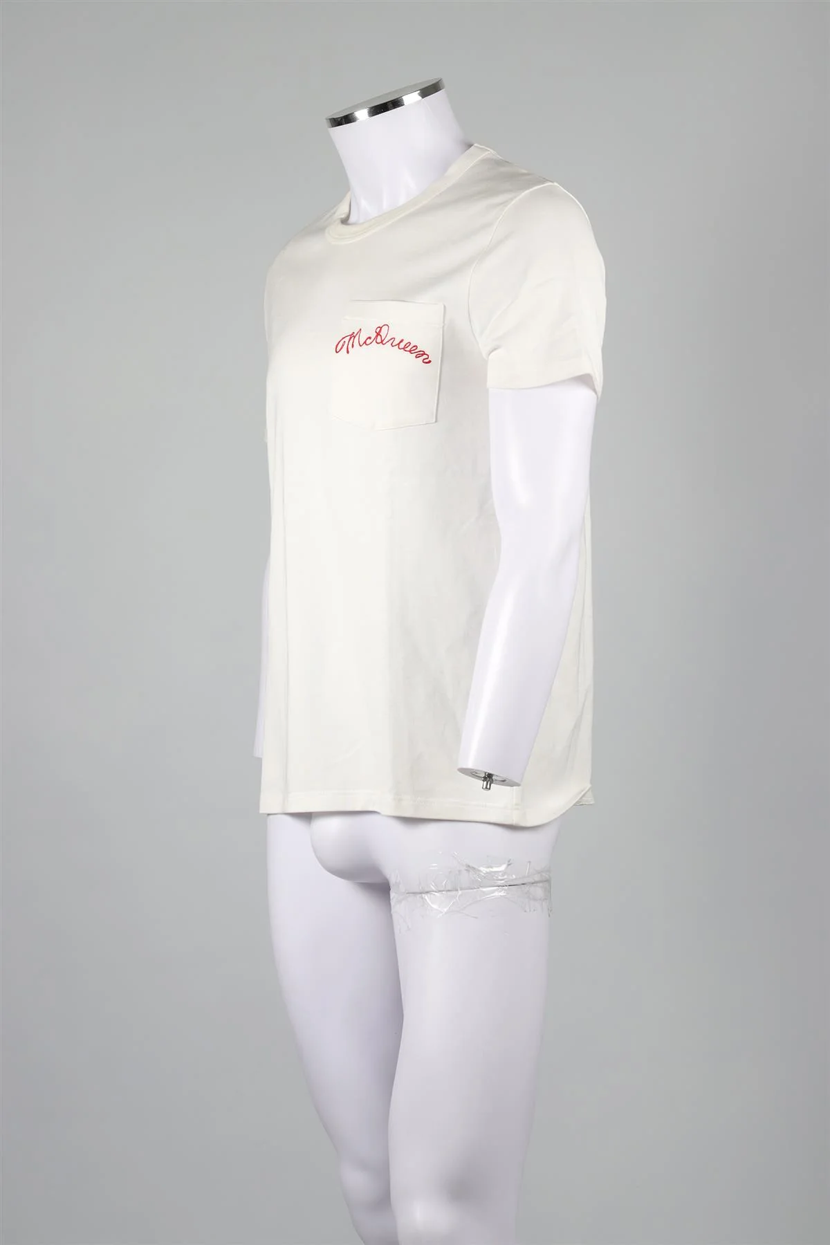 ALEXANDER MCQUEEN WHITE MEN'S COTTON T-SHIRT MEDIUM - Image 3