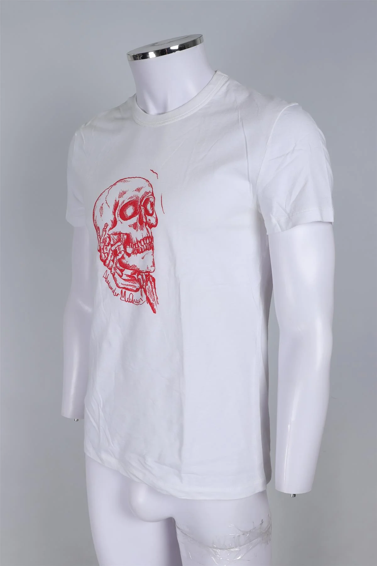 ALEXANDER MCQUEEN WHITE MEN'S COTTON T-SHIRT SMALL - Image 3