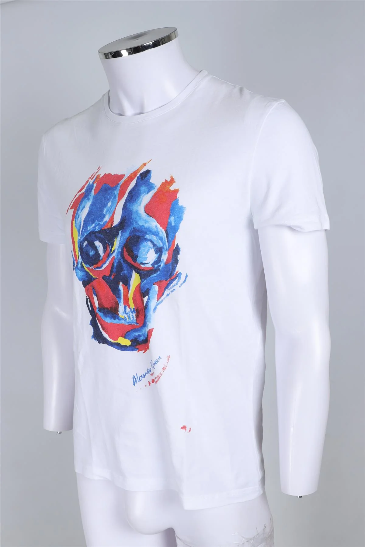 ALEXANDER MCQUEEN WHITE MEN'S COTTON T-SHIRT SMALL - Image 3