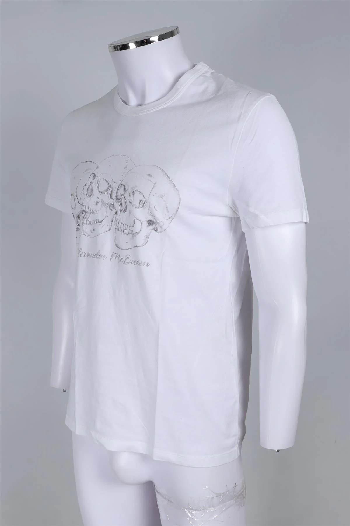 ALEXANDER MQUEEN WHITE MEN'S COTTON T-SHIRT SMALL - Image 3