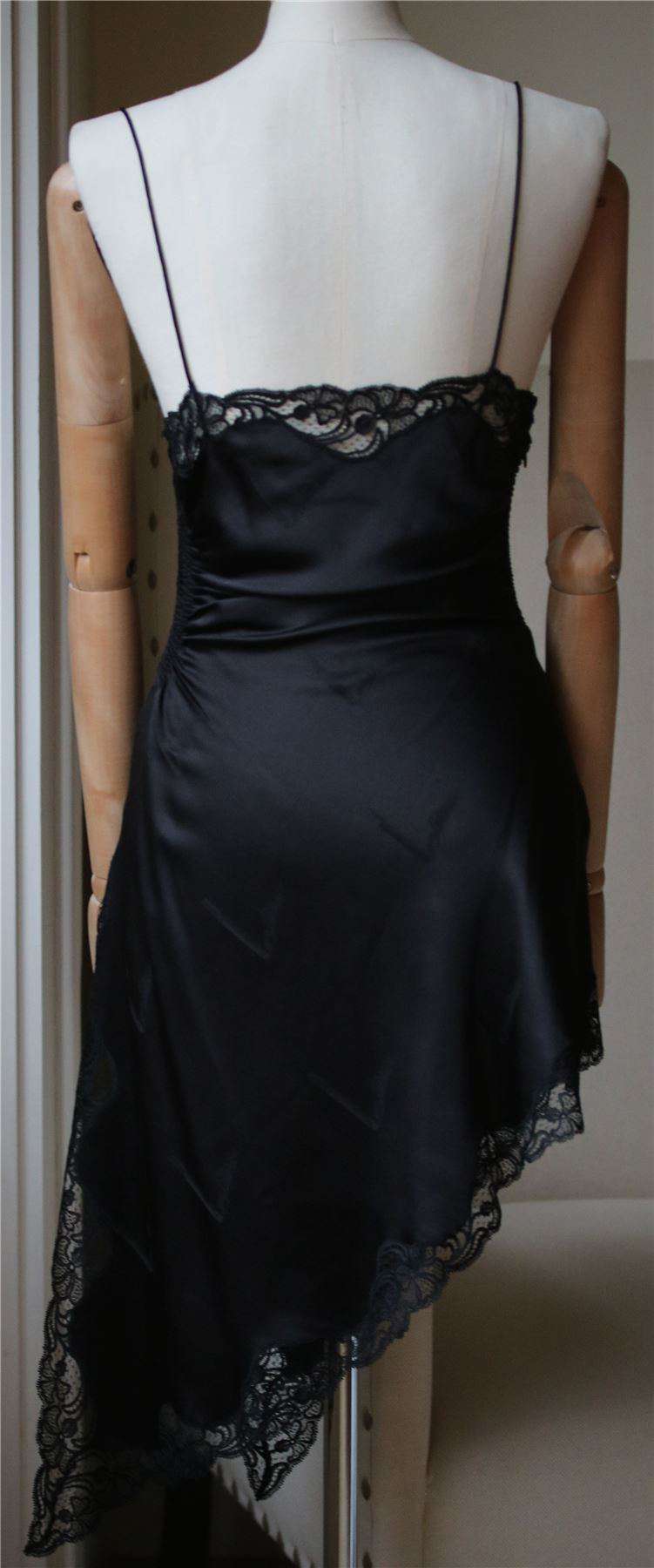 ALEXANDER WANG ASYMMETRIC LACE-TRIMMED SILK-JACQUARD DRESS US 2 UK 6 - Image 7