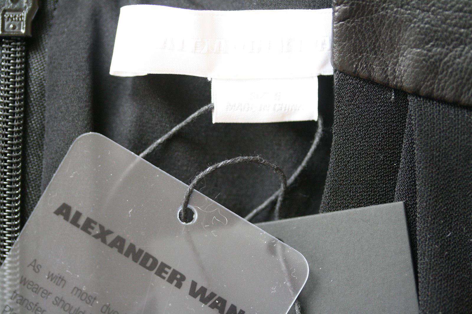 ALEXANDER WANG BLACK LEATHER T-SHIRT DRESS WITH DRAPING SMALL - Image 9