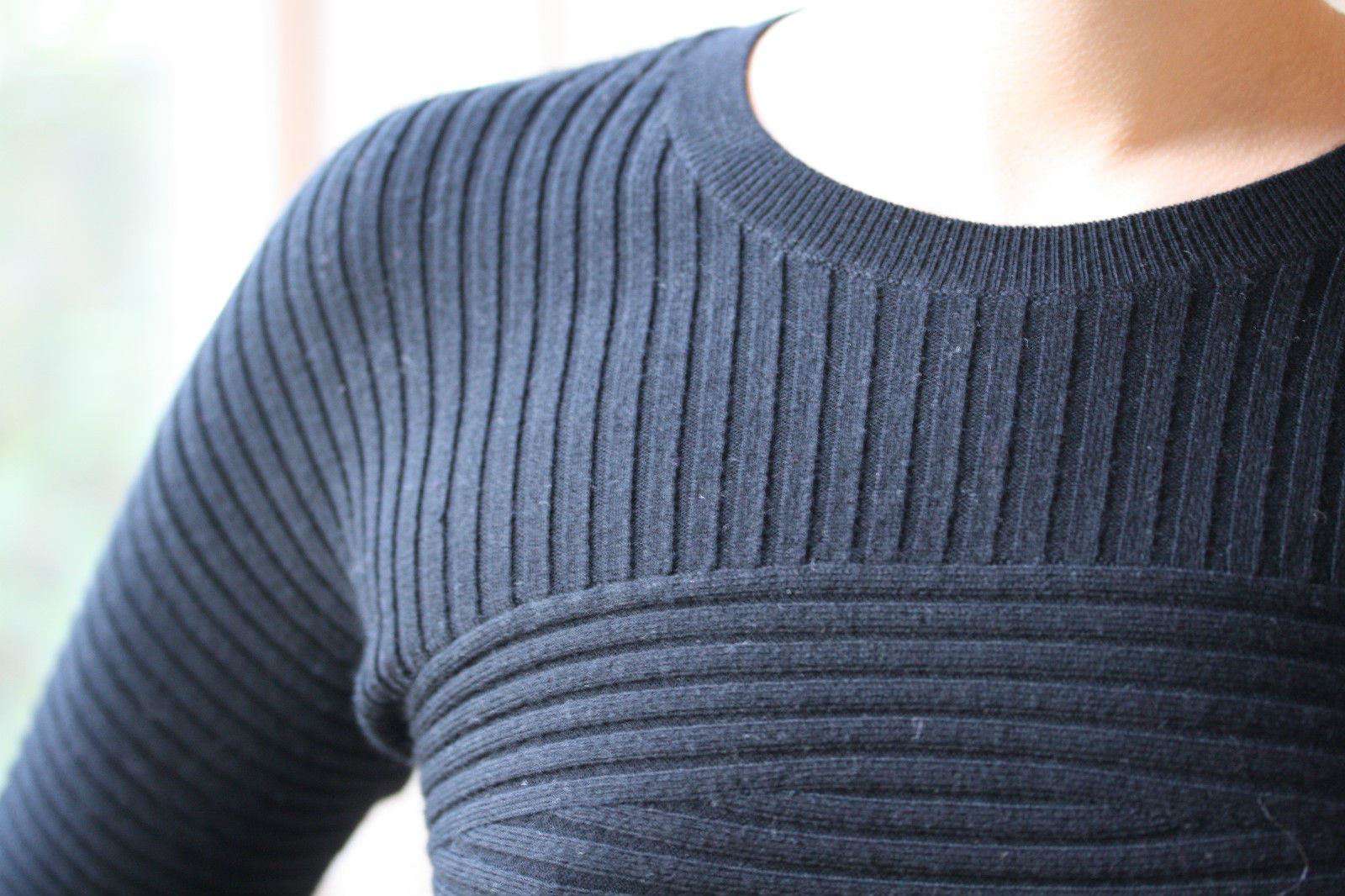 ALEXANDER WANG BLACK RIBBED SWEATER DRESS SMALL - Image 2