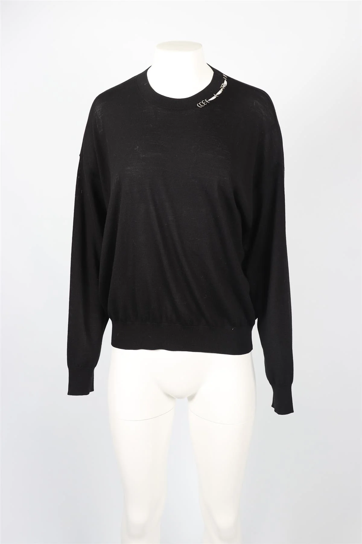 ALEXANDER WANG BLACK WOOL SWEATER MEDIUM - Image 2