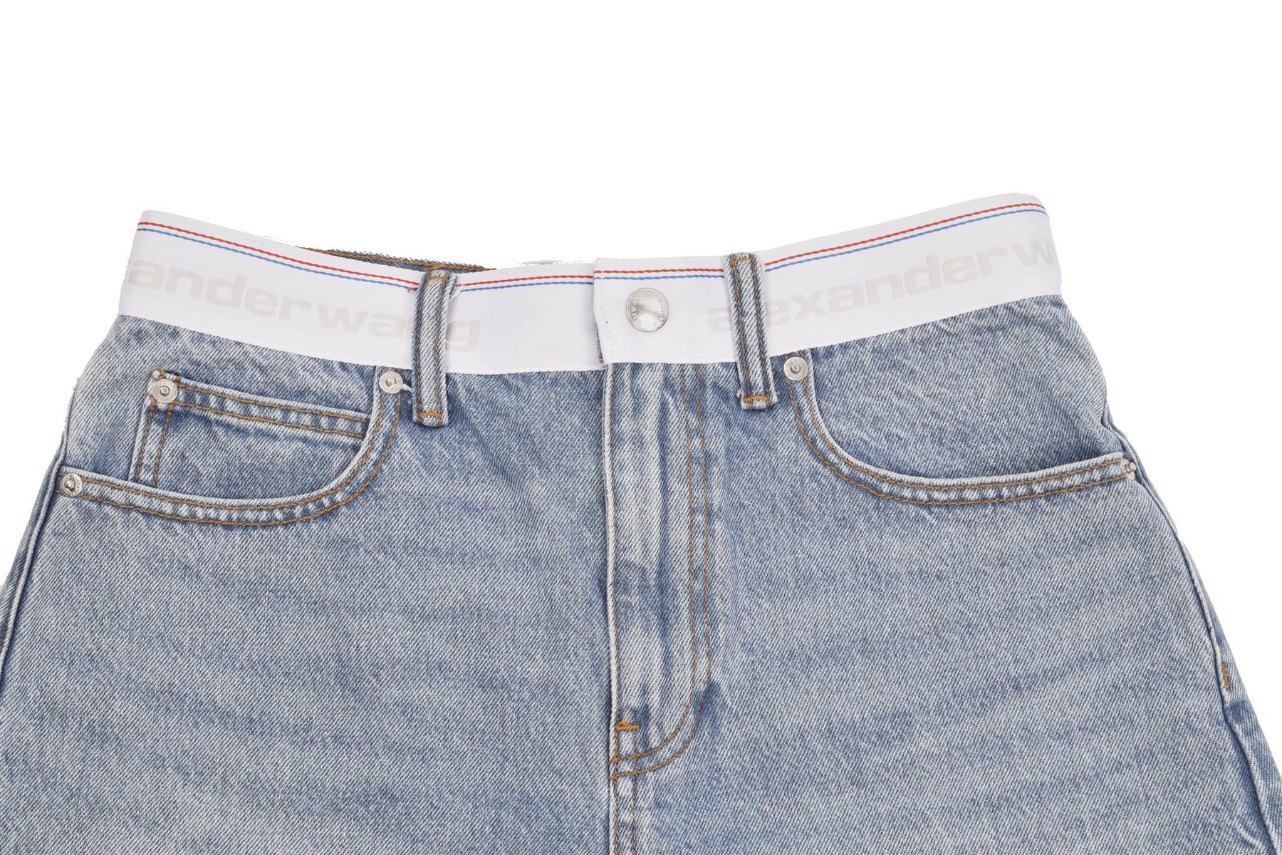 ALEXANDER WANG BLUE HIGH RISE DENIM SHORTS W26 UK 8 - Image 3