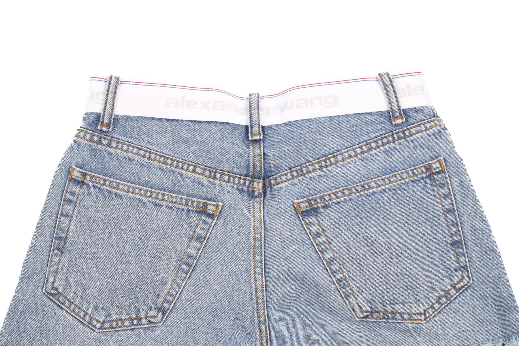 ALEXANDER WANG BLUE HIGH RISE DENIM SHORTS W26 UK 8 - Image 5