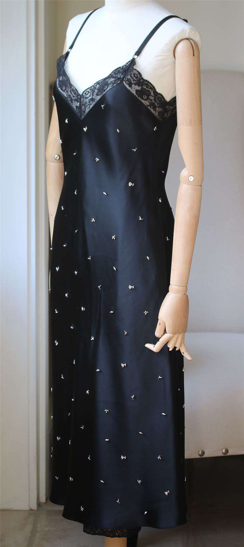 ALEXANDER WANG EMBELLISHED SATIN SLIP DRESS US 2 UK 6 - Image 4