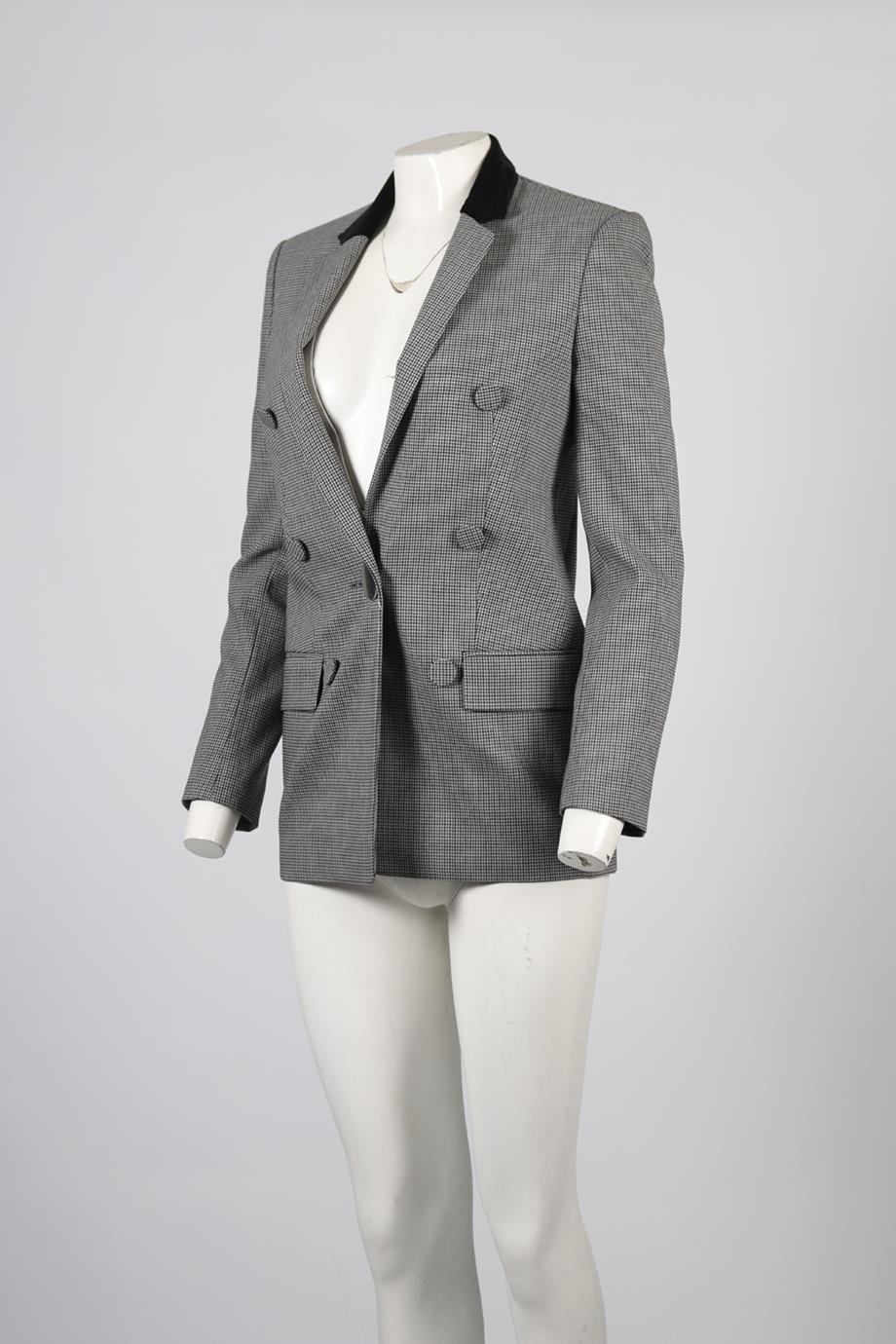 ALEXANDER WANG HOUNDSTOOTH WOOL BLEND BLAZER US 0 UK 4 - Image 3