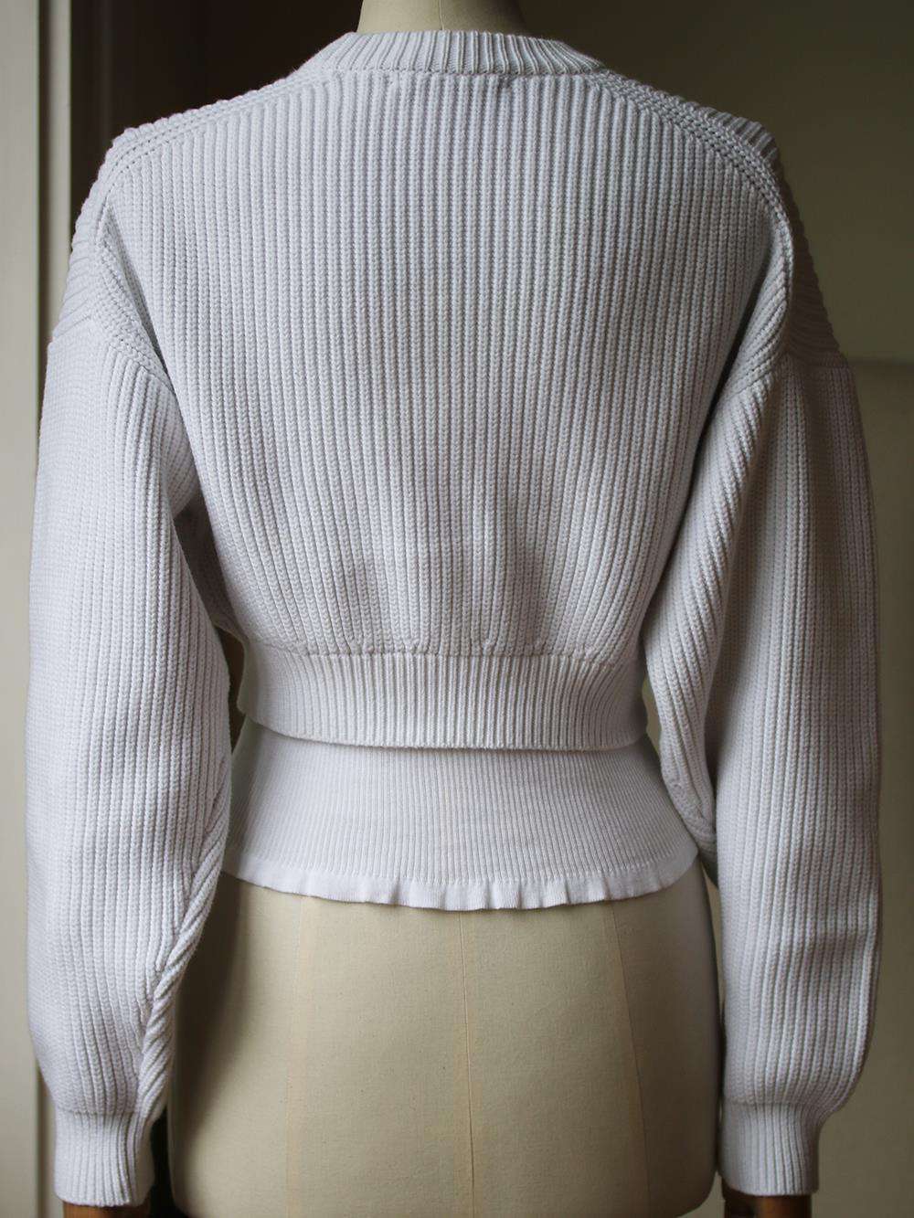 ALEXANDER WANG LAYERED RIBBED KNIT COTTON SWEATER SMALL - Image 4