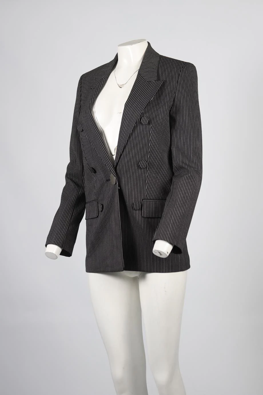 ALEXANDER WANG LEATHER AND WOOL BLEND BLAZER UK 4 - Image 3