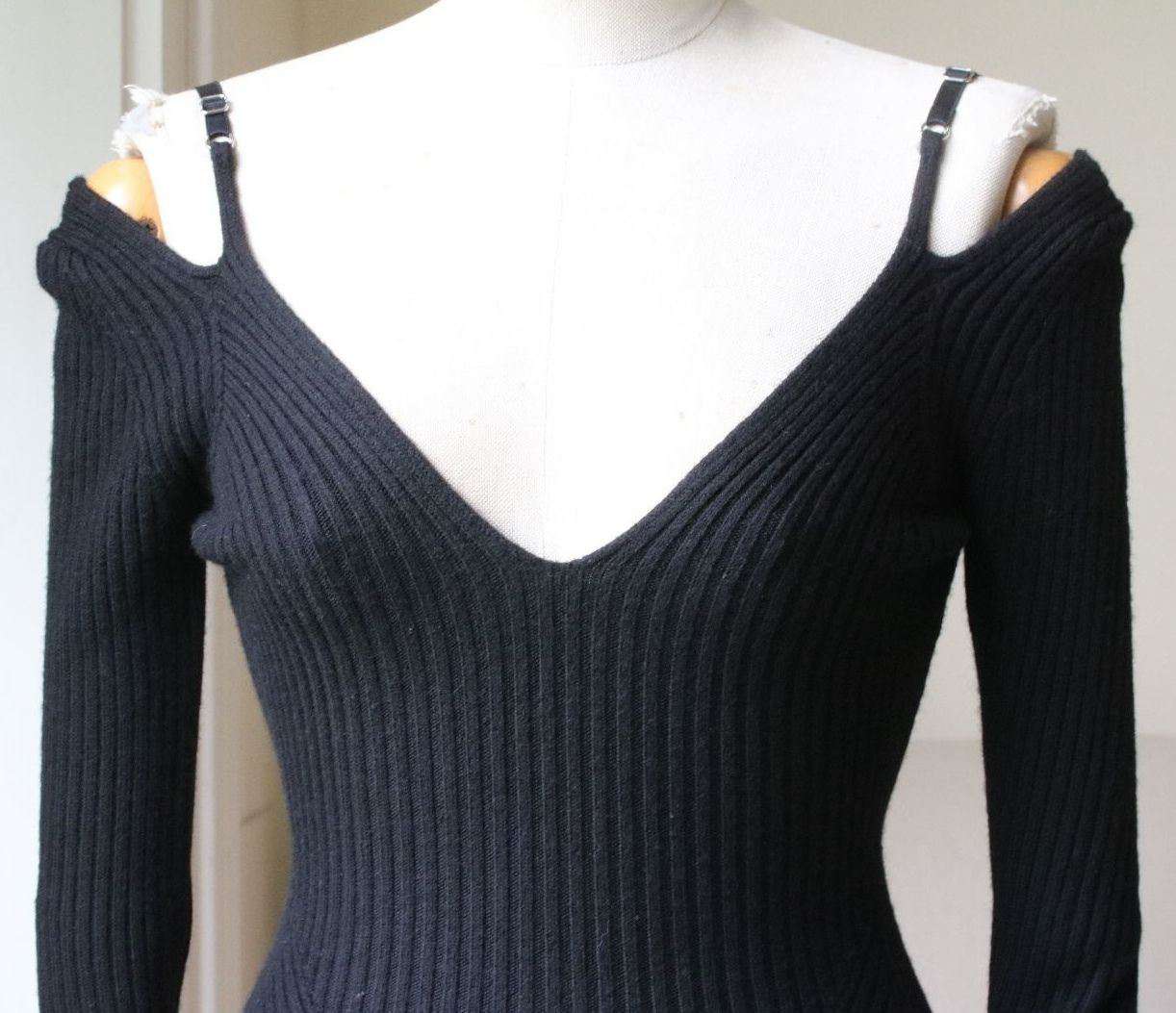 ALEXANDER WANG LONG SLEEVE TOP WITH LINGERIE BRA STRAPS XSMALL - Image 3