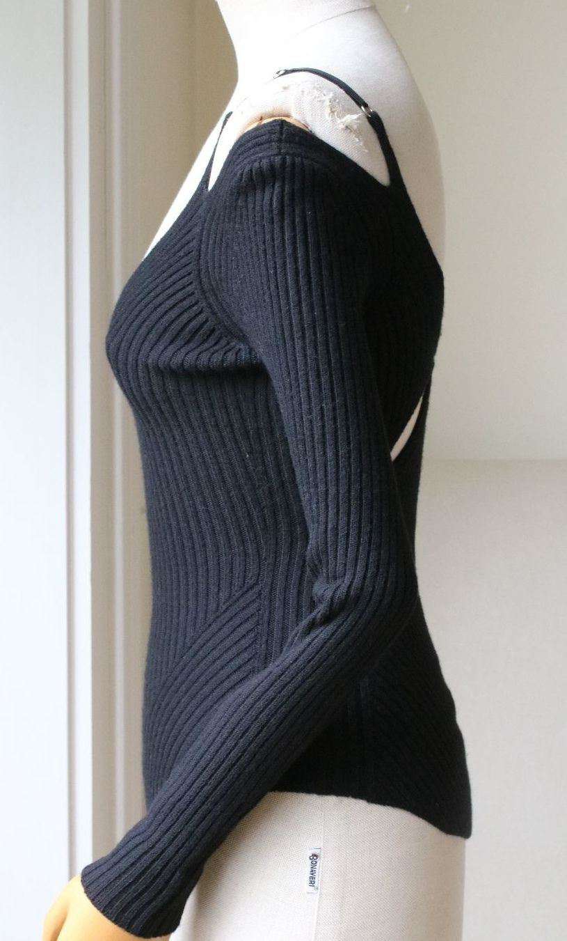 ALEXANDER WANG LONG SLEEVE TOP WITH LINGERIE BRA STRAPS XSMALL - Image 7