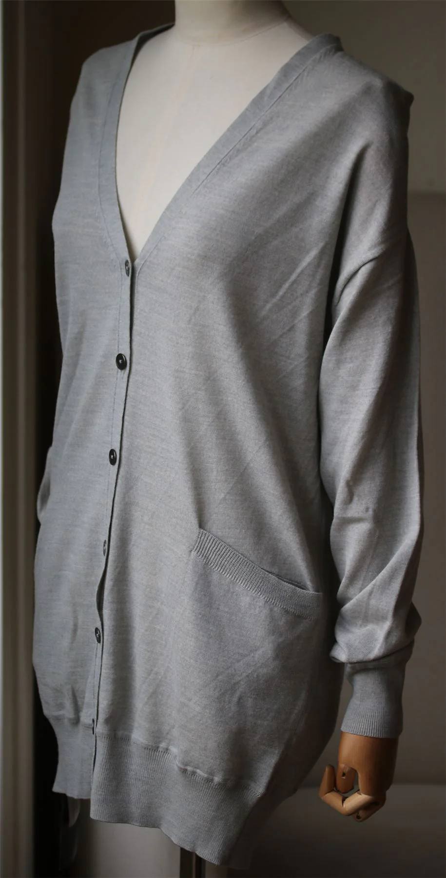 ALEXANDER WANG MERINO WOOL OPEN BACK CARDIGAN MEDIUM - Image 3