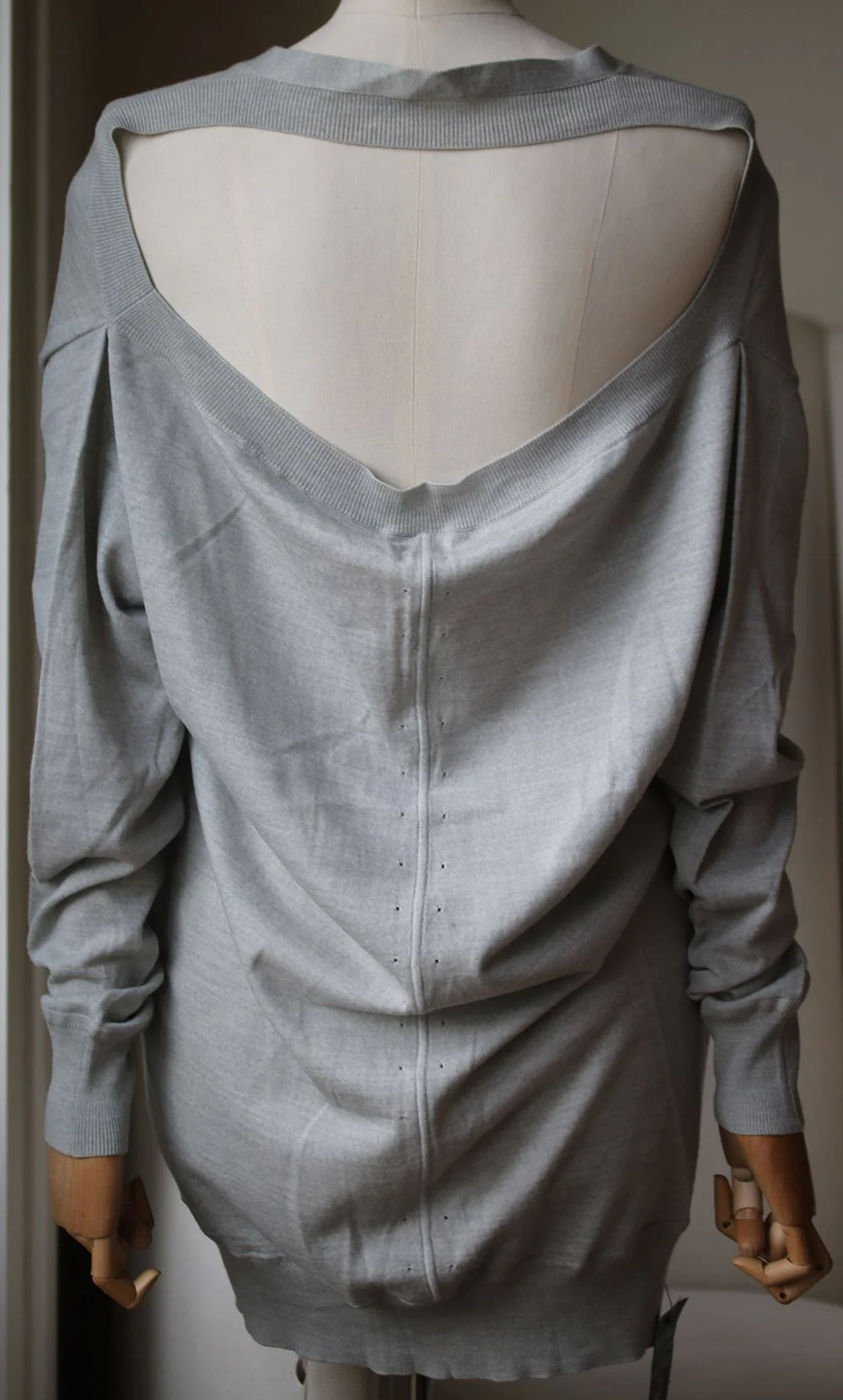 ALEXANDER WANG MERINO WOOL OPEN BACK CARDIGAN MEDIUM - Image 4