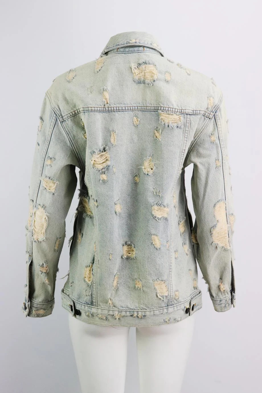 ALEXANDER WANG OVERSIZED DISTRESSED DENIM JACKET SMALL - Image 4