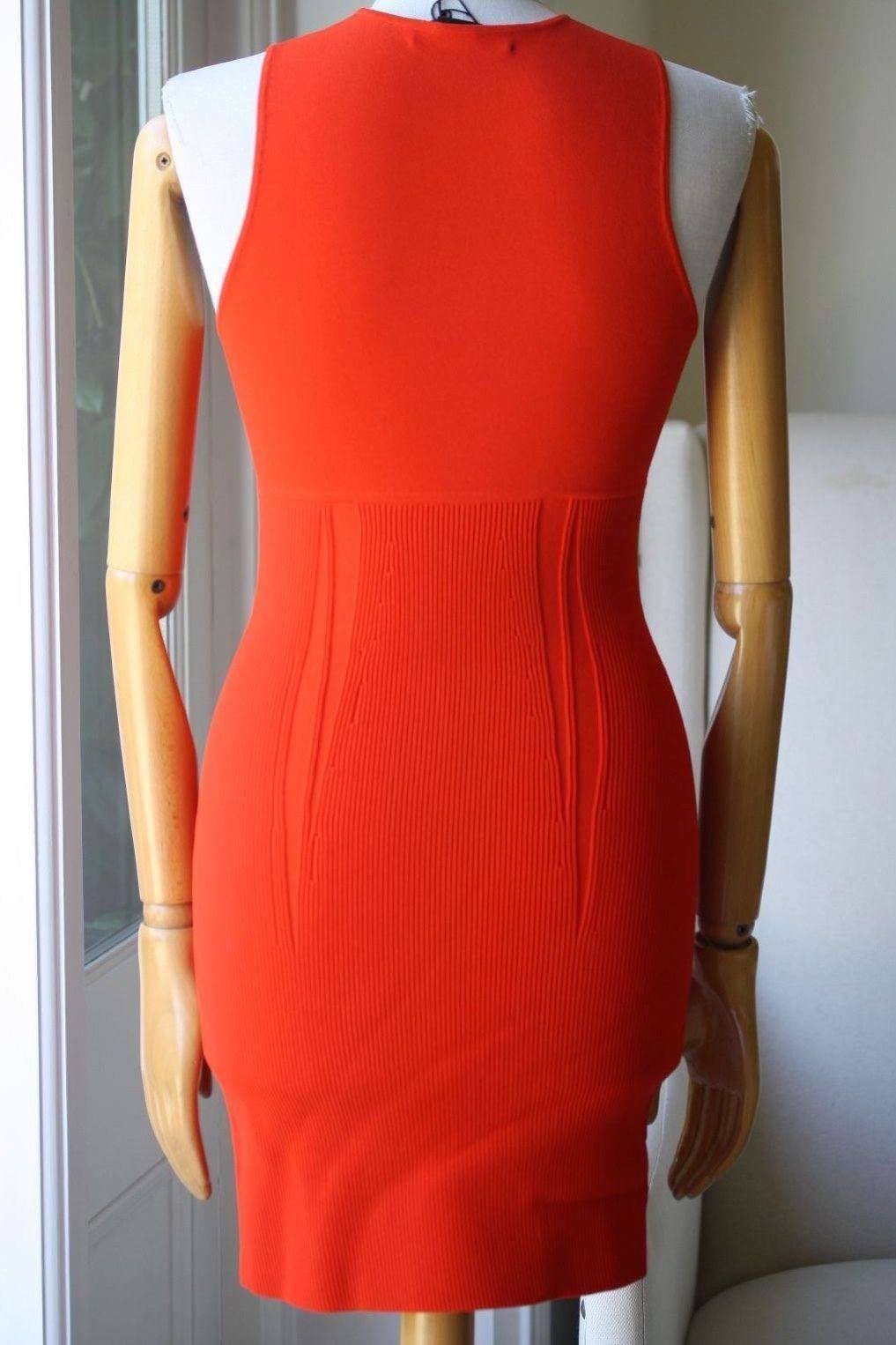 ALEXANDER WANG RED TUBULAR STRIPE TANK DRESS XS - Image 4