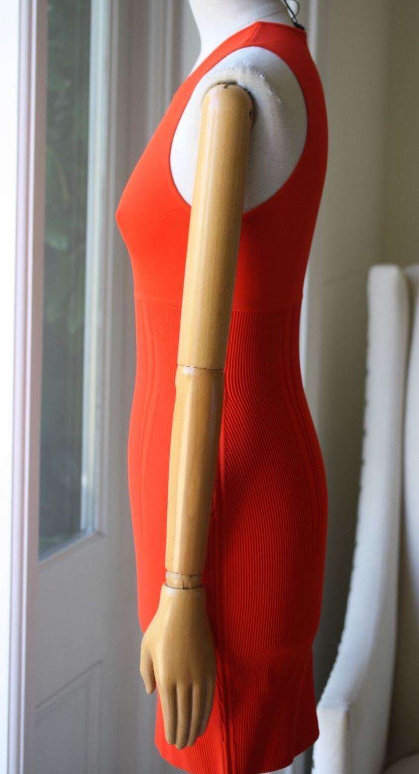 ALEXANDER WANG RED TUBULAR STRIPE TANK DRESS XS - Image 5