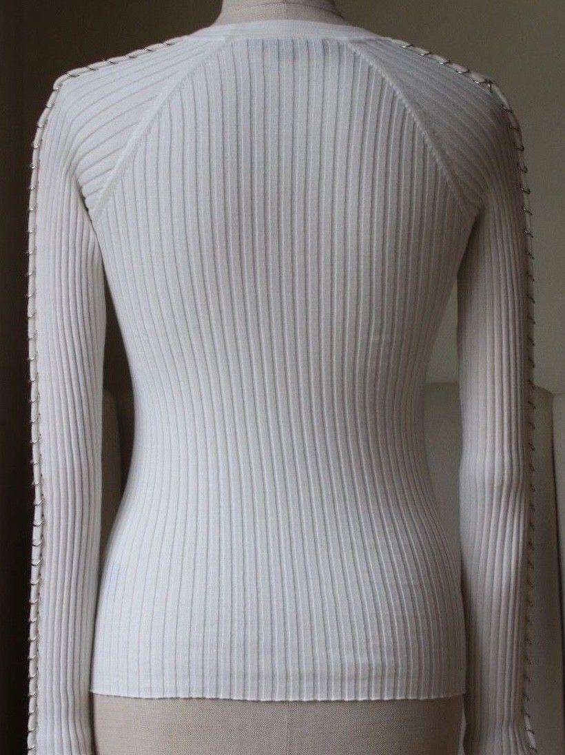ALEXANDER WANG RIBBED KNIT STRETCH COTTON TOP SMALL - Image 5