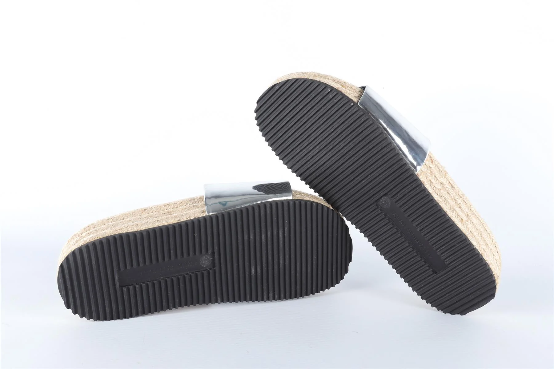 ALEXANDER WANG SILVER LEATHER SLIDES EU 36.5 UK 3.5 US 6.5 - Image 6