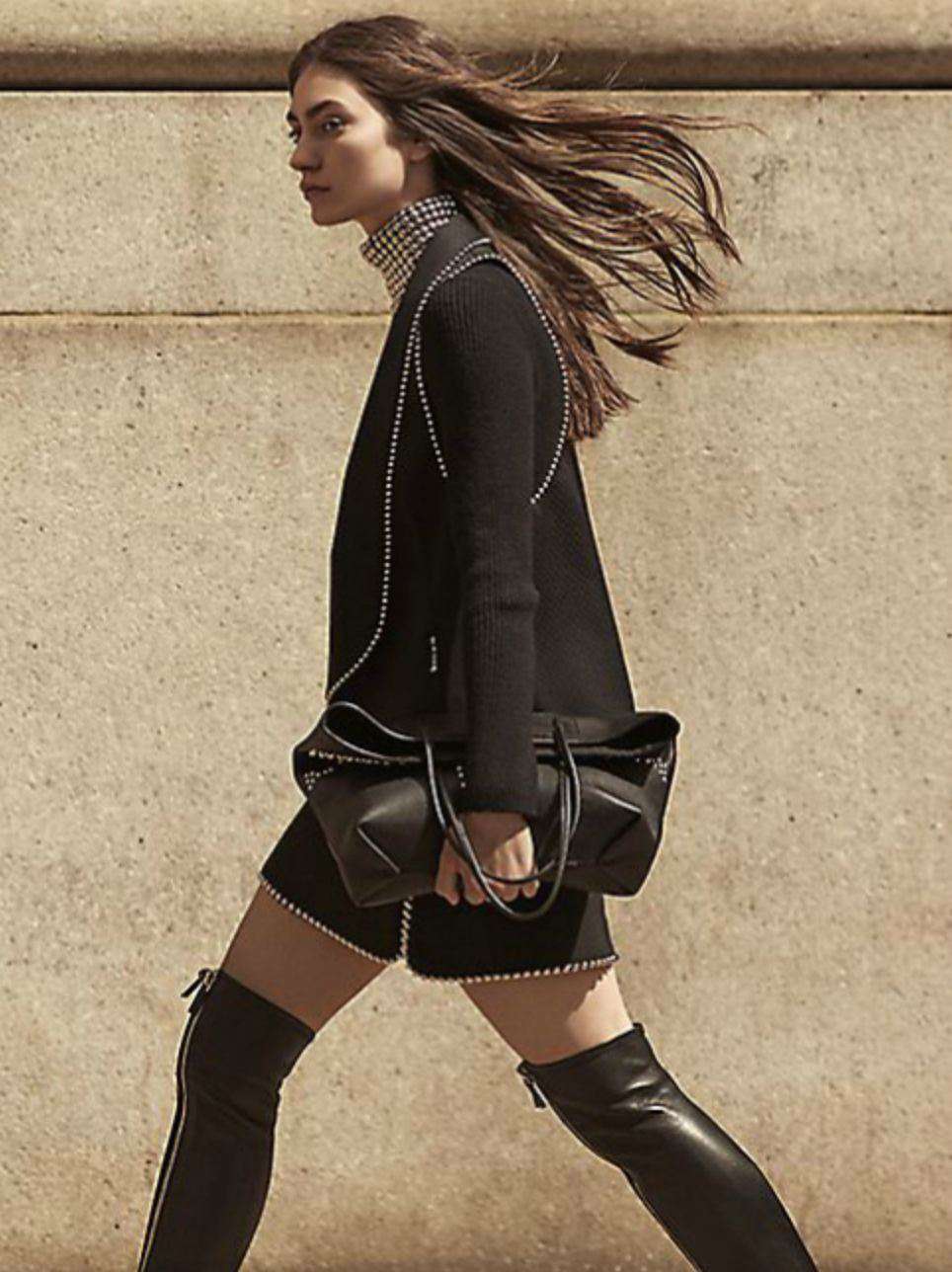 ALEXANDER WANG STUDDED WOOL A-LINE SKIRT US 4 UK 8 - Image 3