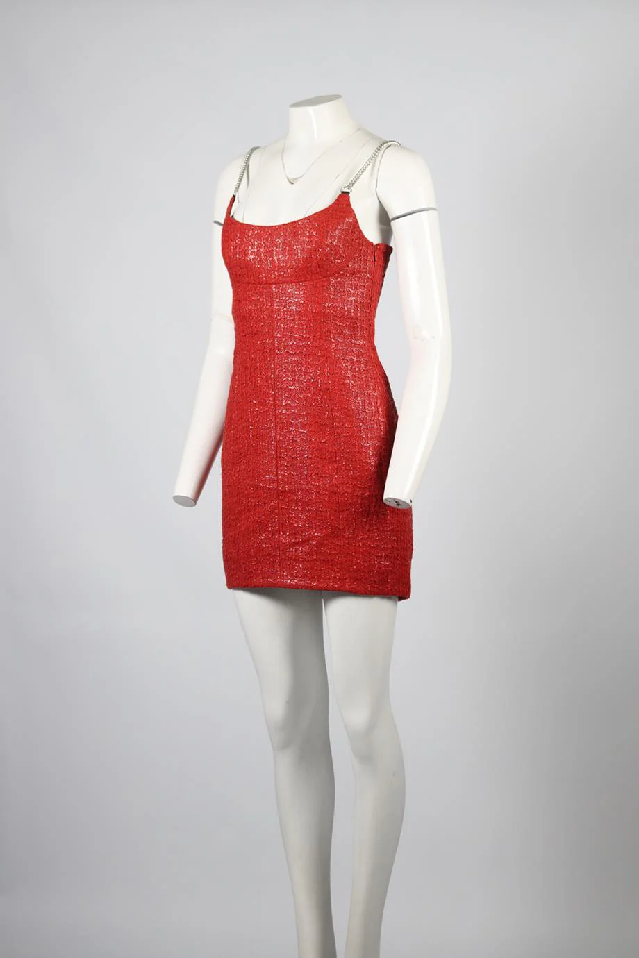 ALEXANDER WANG TWEED COTTON BLEND MINI DRESS US 4 UK 8 - Image 3