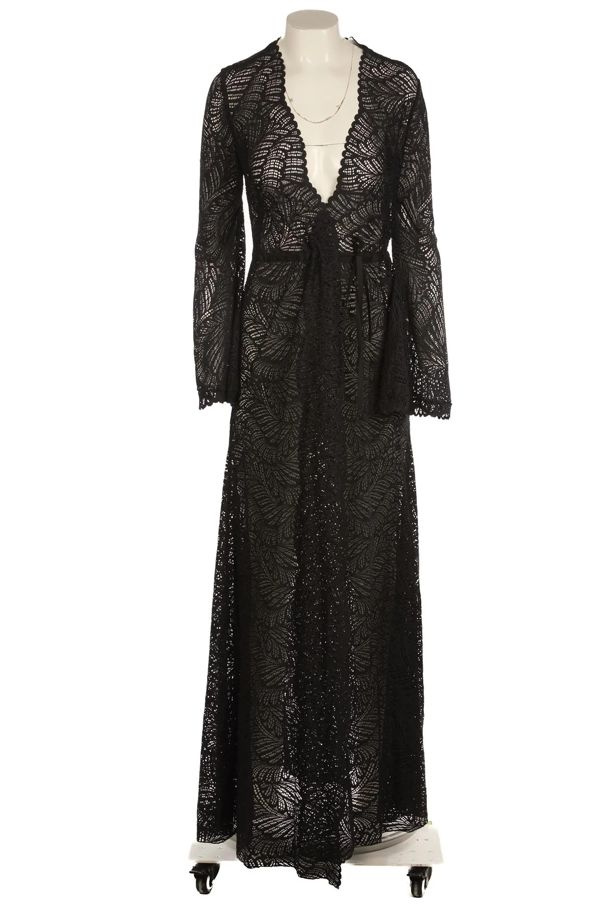 ALEXANDRA MIRO BLACK CROCHET ROBE XSMALL/SMALL - Image 2
