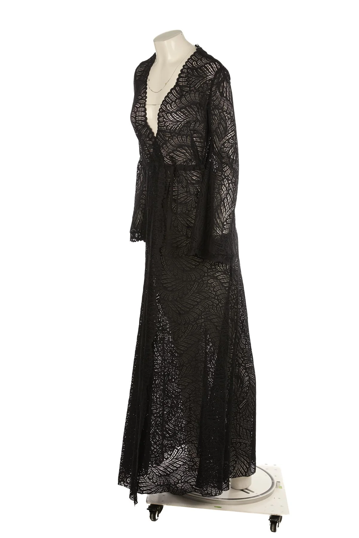 ALEXANDRA MIRO BLACK CROCHET ROBE XSMALL/SMALL - Image 3