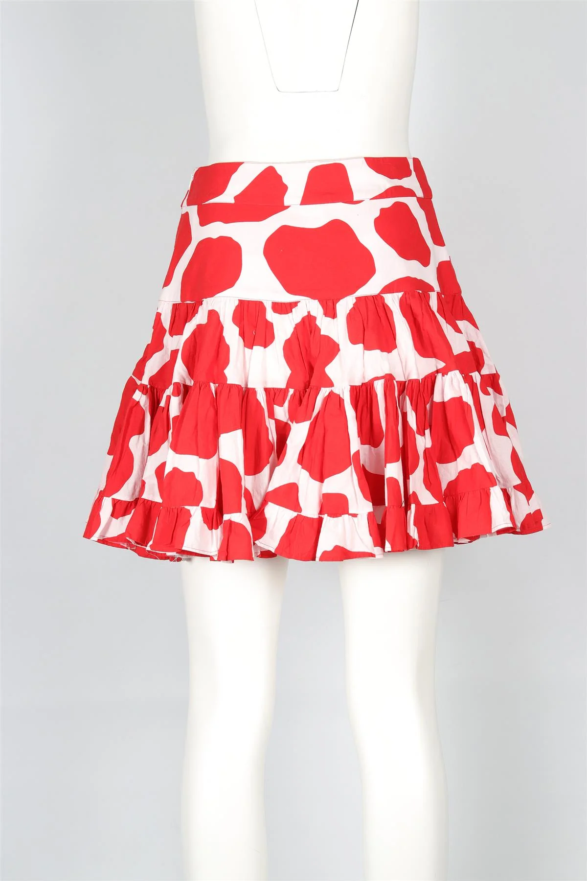 ALEXANDRA MIRO RED COTTON MINI SKIRT SMALL - Image 4