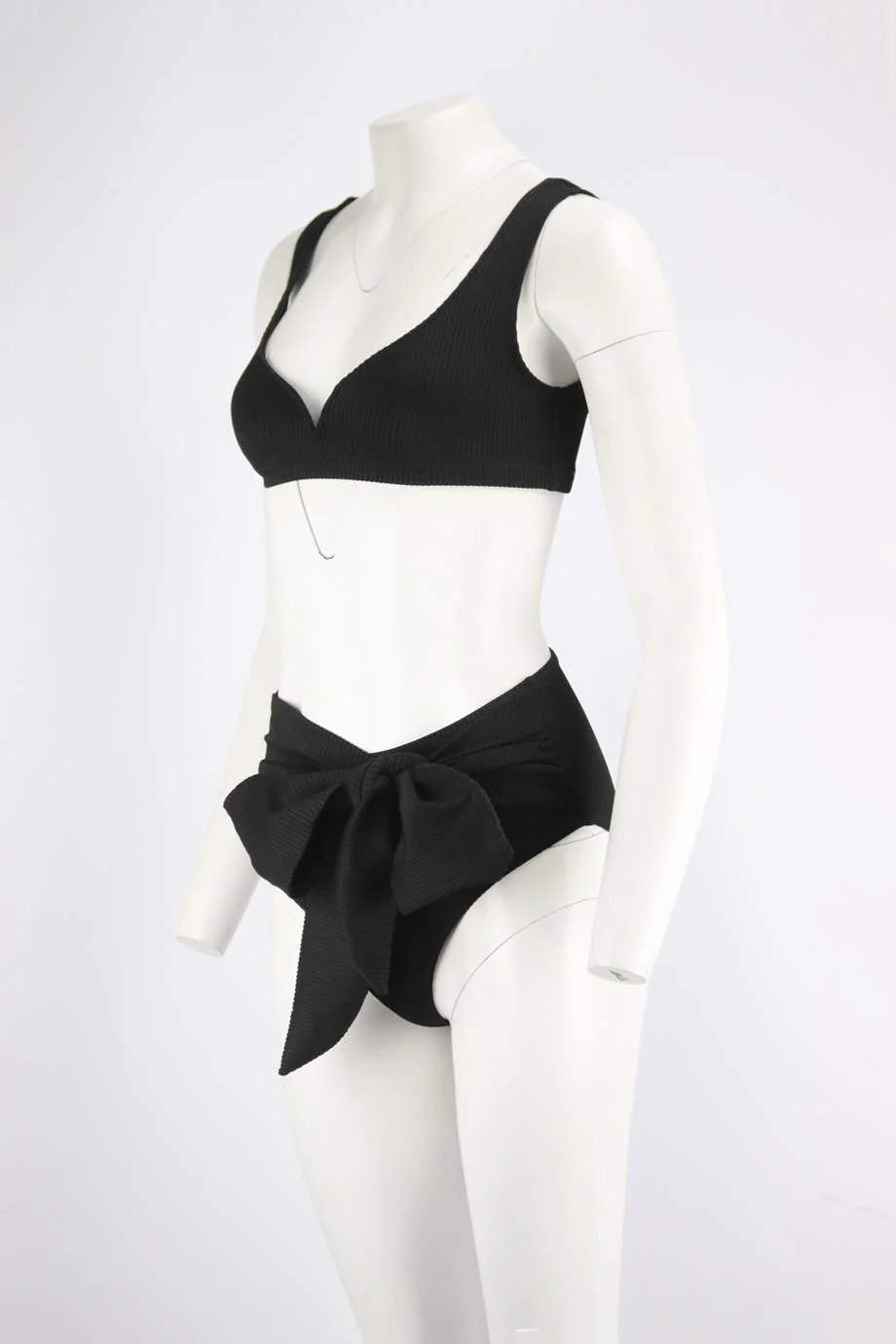 ALEXANDRA MIRO TIE FRONT RIBBED STRETCH BIKINI SMALL - Image 3