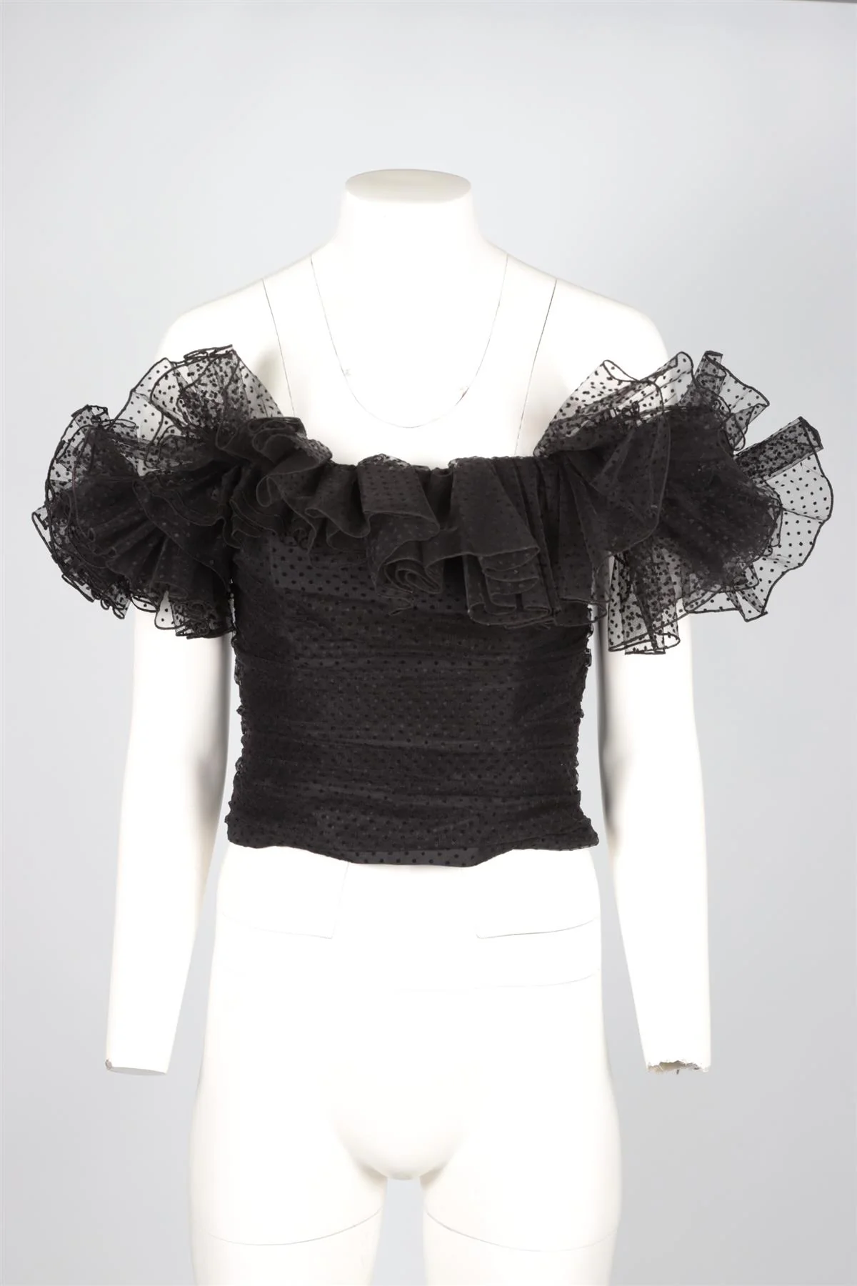 ALEXANDRE VAUTHIER BLACK TULLE TOP FR 36 UK 8 - Image 2