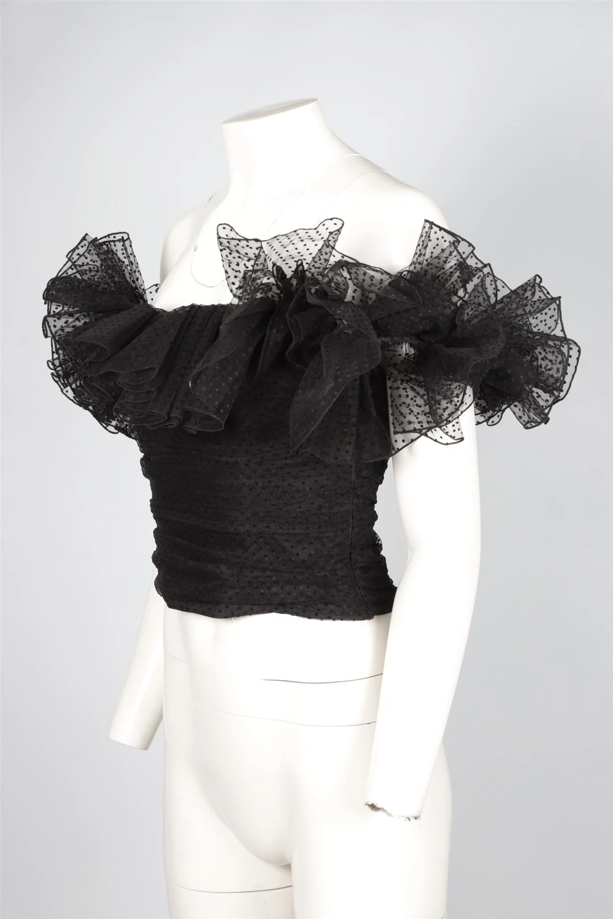 ALEXANDRE VAUTHIER BLACK TULLE TOP FR 36 UK 8 - Image 3