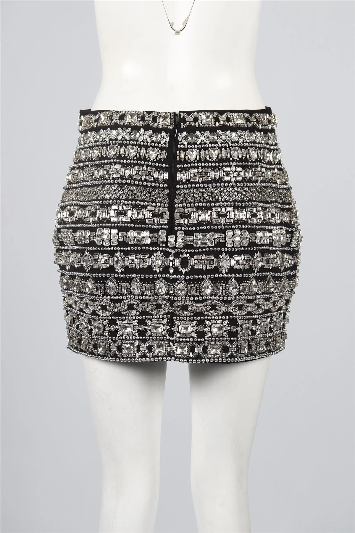 ALEXANDRE VAUTHIER CRYSTAL AND CREPE MINI SKIRT FR 38 UK 10 - Image 4