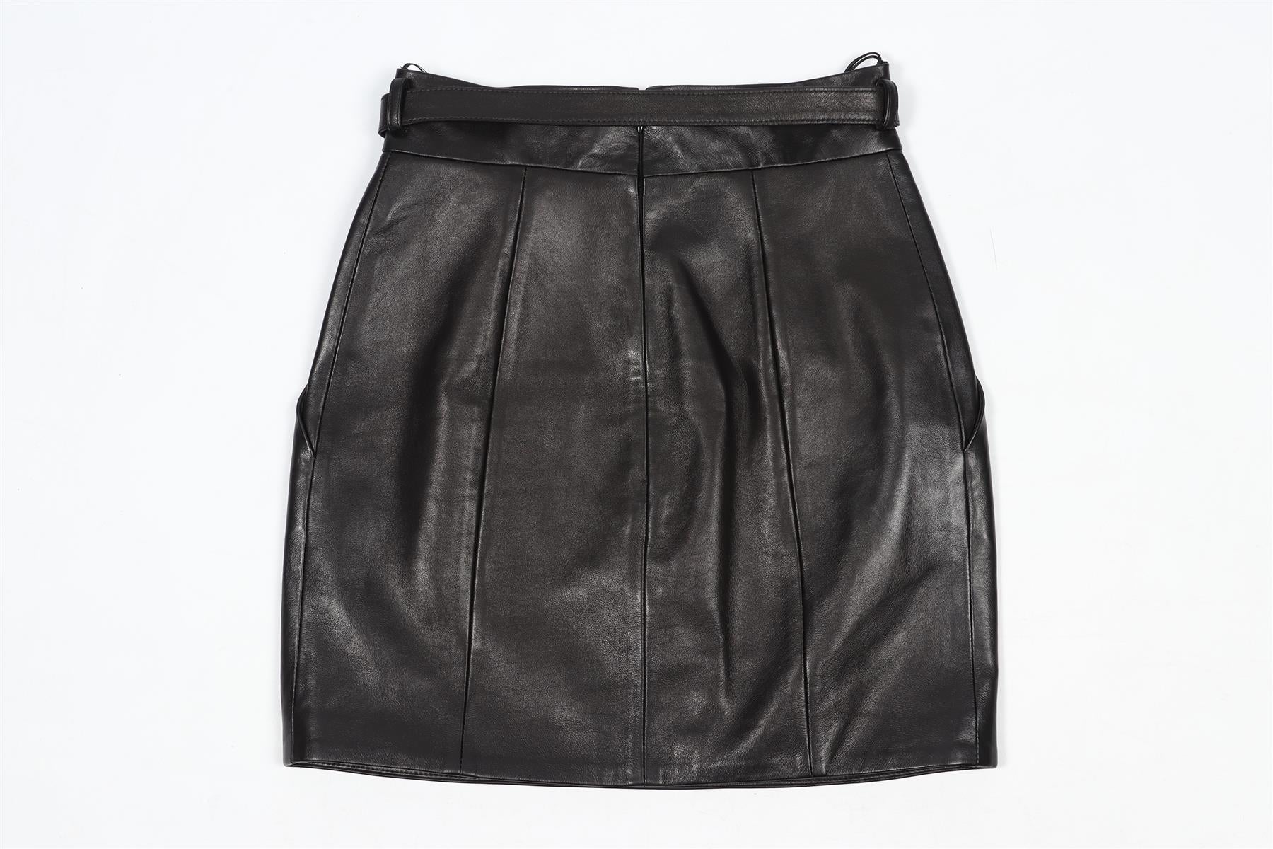 ALEXANDRE VAUTHIER CRYSTAL AND LEATHER MINI SKIRT IT 36 UK 4 - Image 4