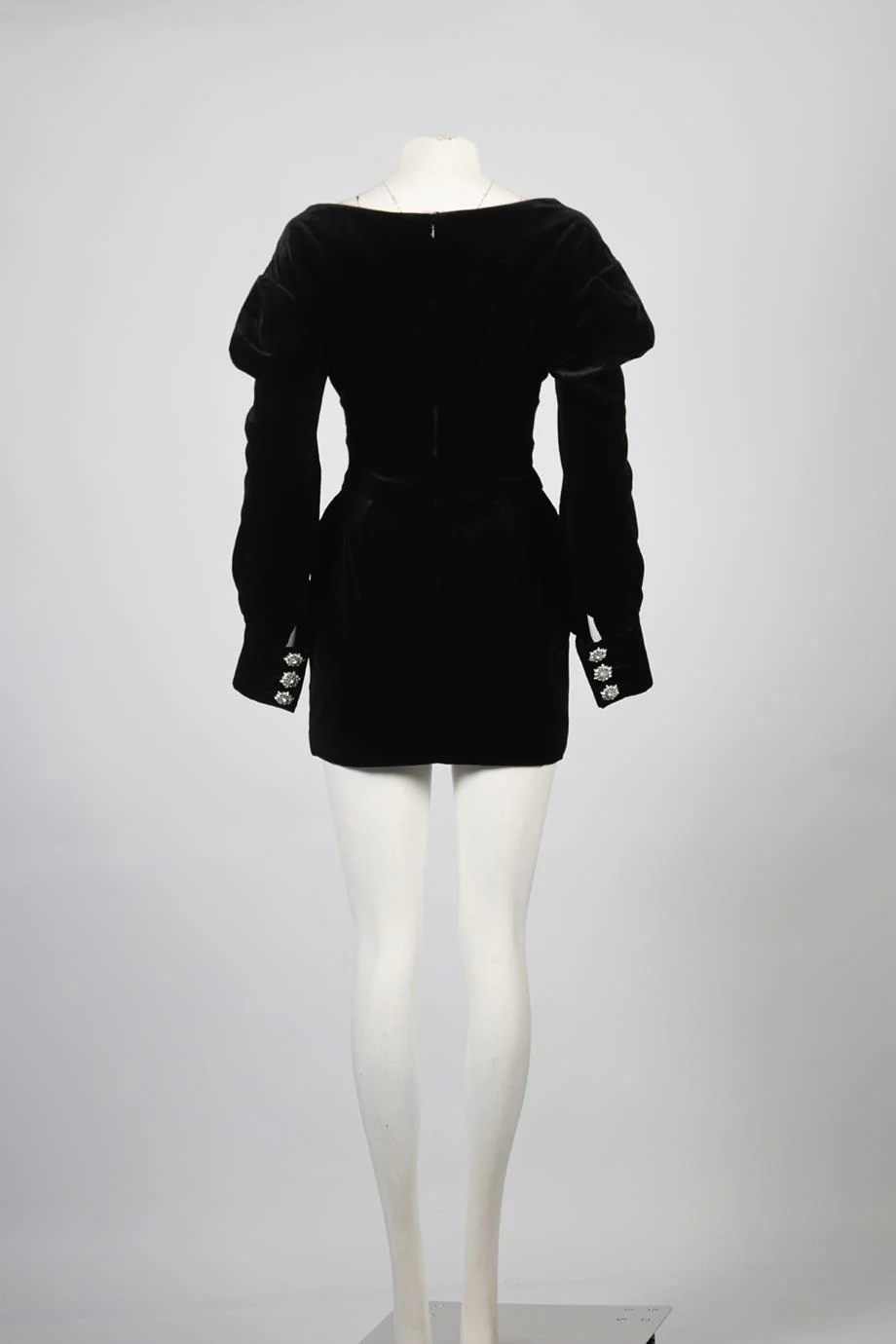 ALEXANDRE VAUTHIER CRYSTAL AND VELVET MINI DRESS FR 36 UK 8 - Image 4