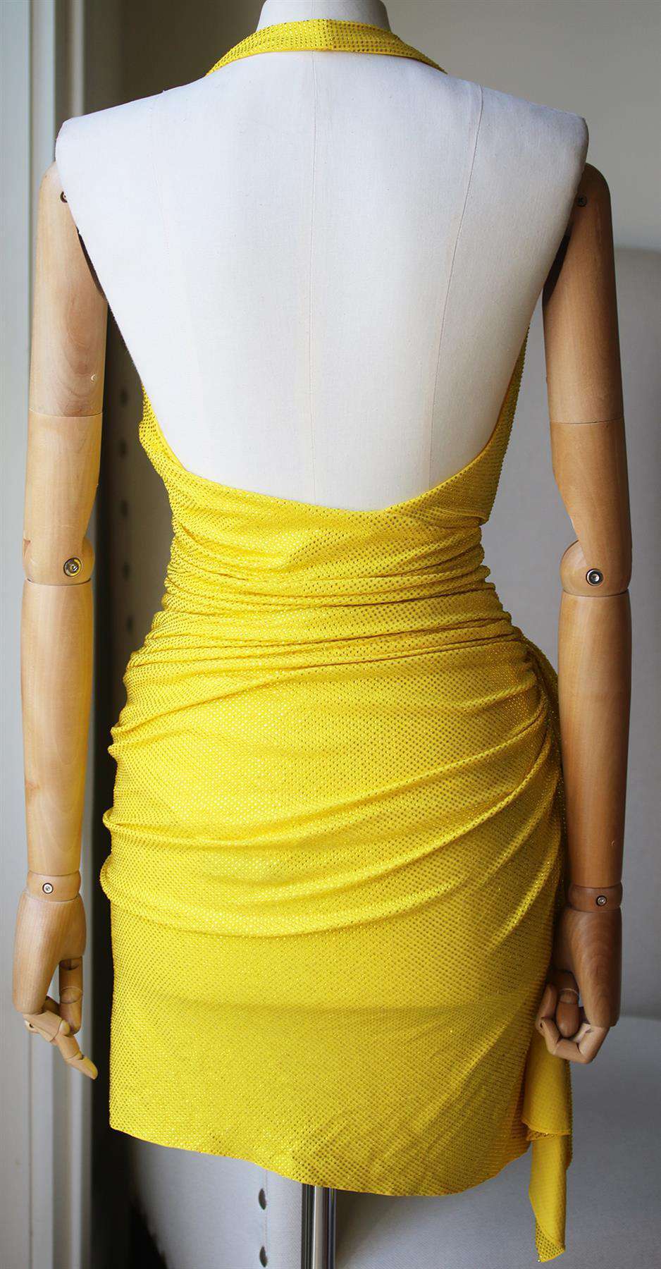 ALEXANDRE VAUTHIER CRYSTAL EMBELLISHED HALTER MINI DRESS IT 38 UK 6 - Image 5