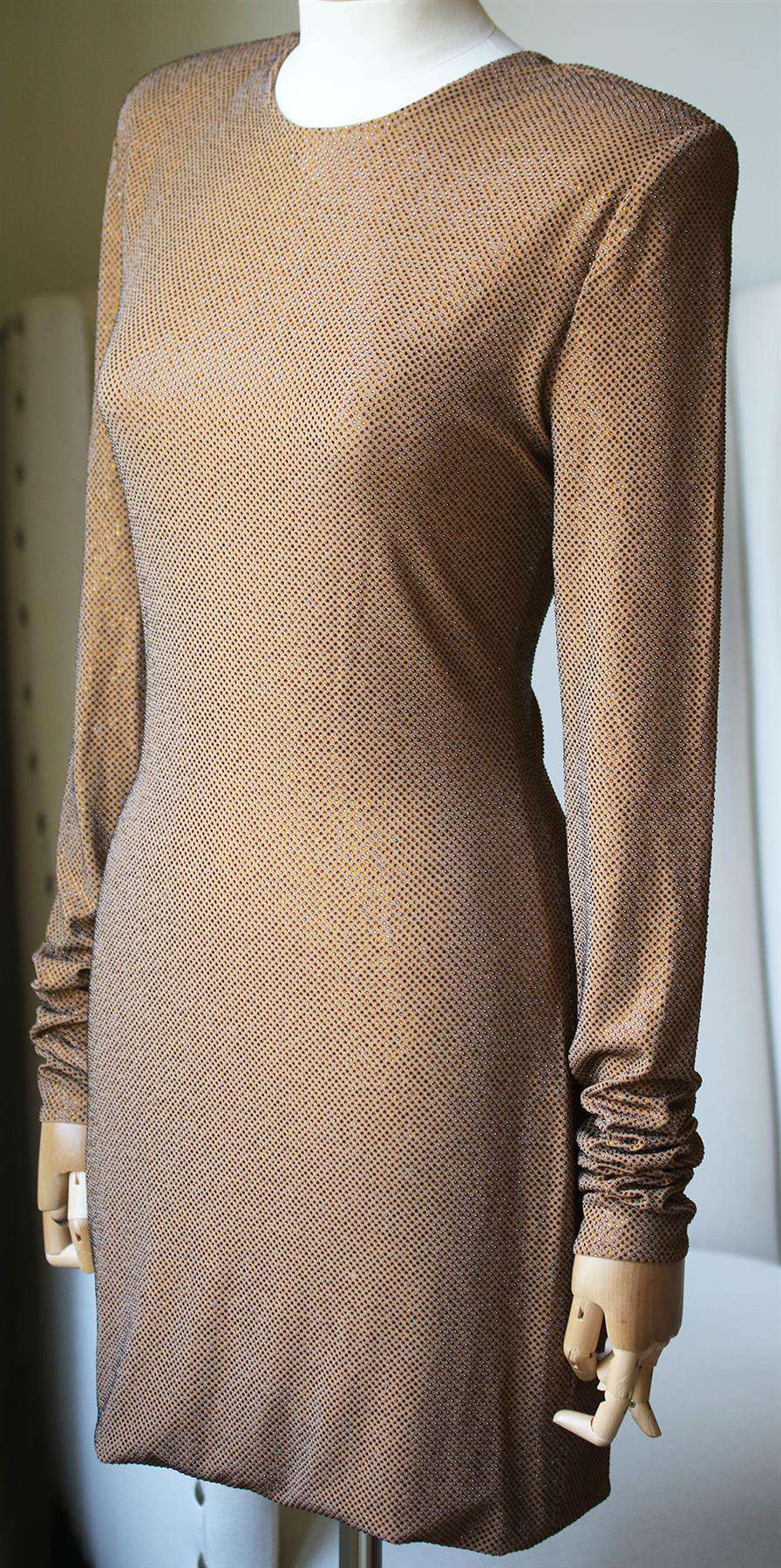 ALEXANDRE VAUTHIER CRYSTAL EMBELLISHED OPEN BACK MINI DRESS FR 42 UK 14 - Image 3