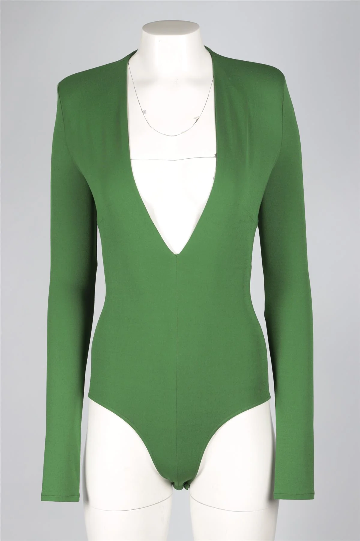ALEXANDRE VAUTHIER GREEN JERSEY BODYSUIT FR 38 UK 10 - Image 2