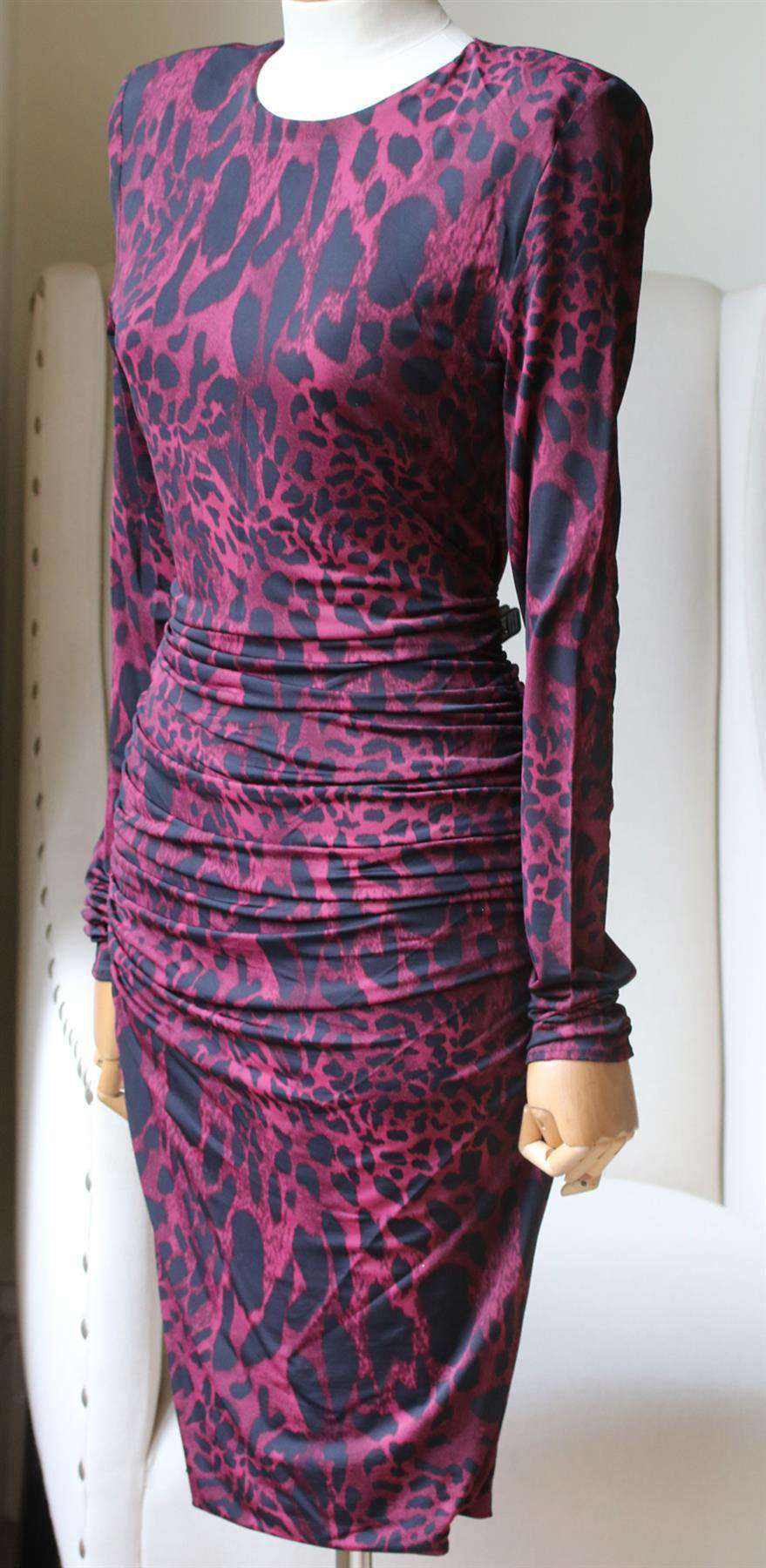 ALEXANDRE VAUTHIER LEOPARD PRINT STRETCH JERSEY MINI DRESS FR 42 UK 14 - Image 2