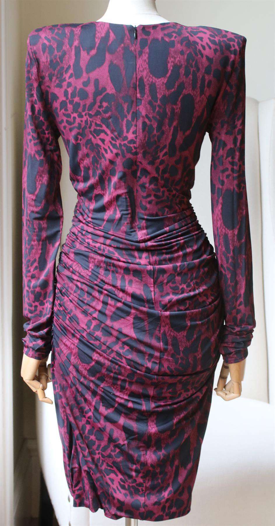 ALEXANDRE VAUTHIER LEOPARD PRINT STRETCH JERSEY MINI DRESS FR 42 UK 14 - Image 3