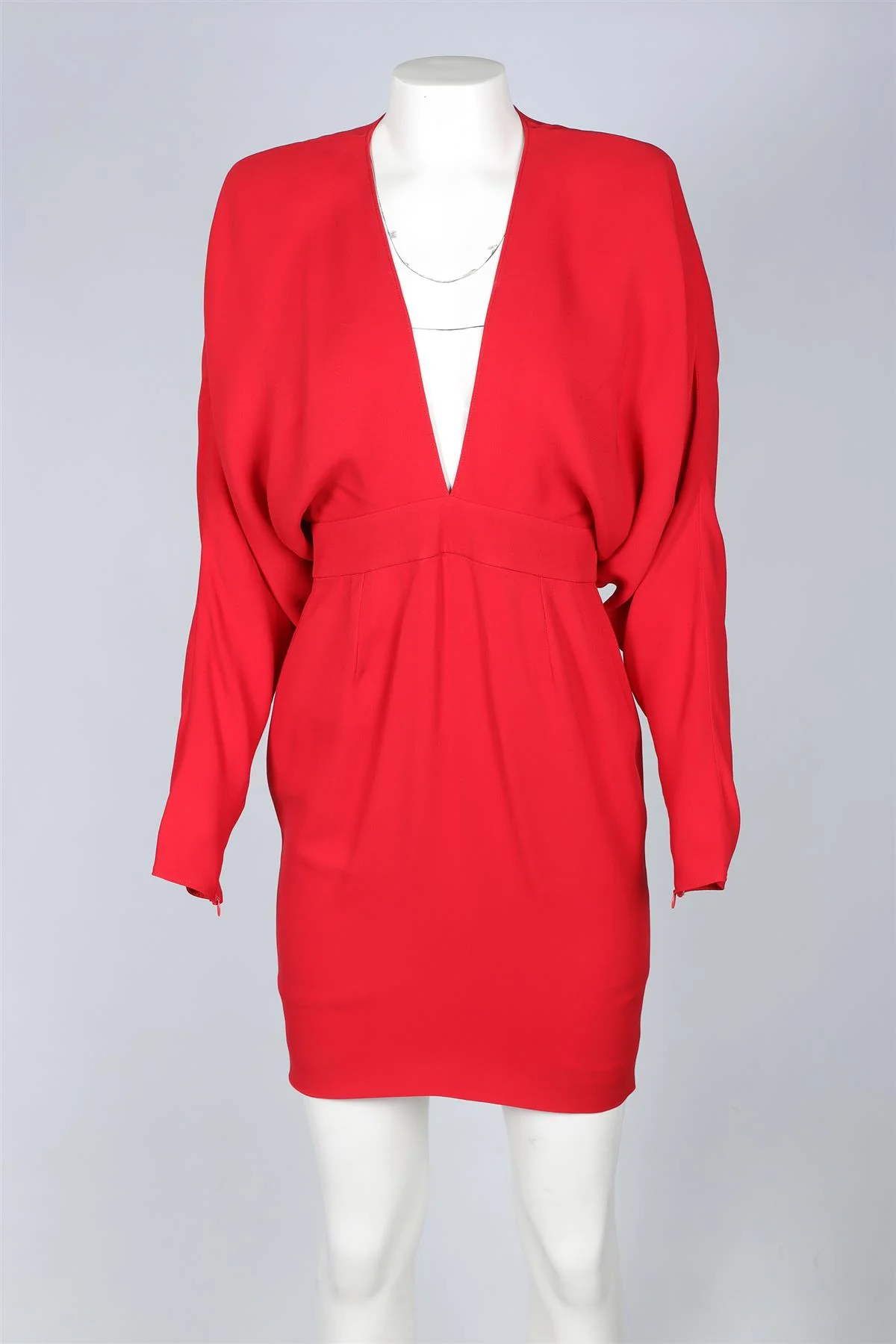 ALEXANDRE VAUTHIER RED CREPE MINI DRESS FR 38 UK 10 - Image 2