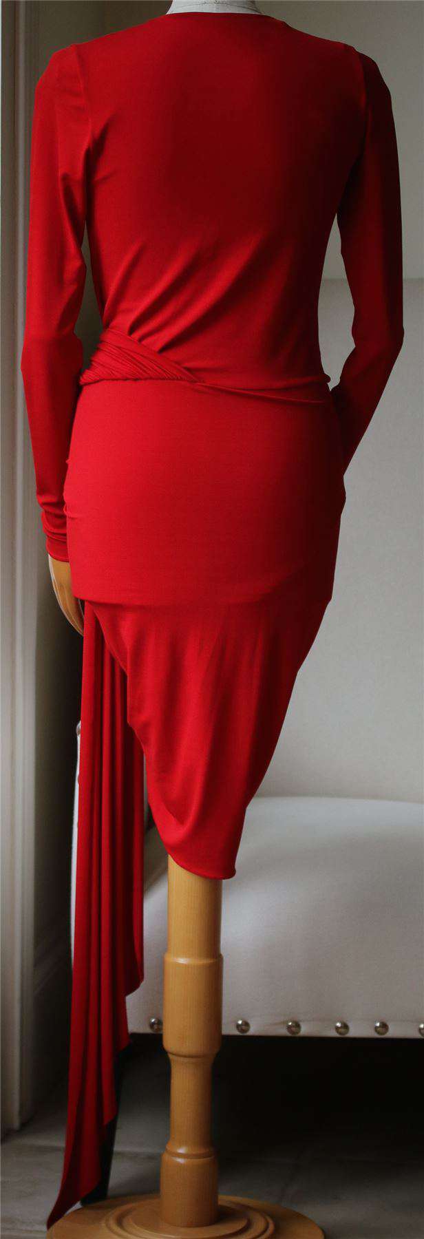 ALEXANDRE VAUTHIER STRETCH-JERSEY DRAPE DRESS FR 40 UK 12 - Image 4