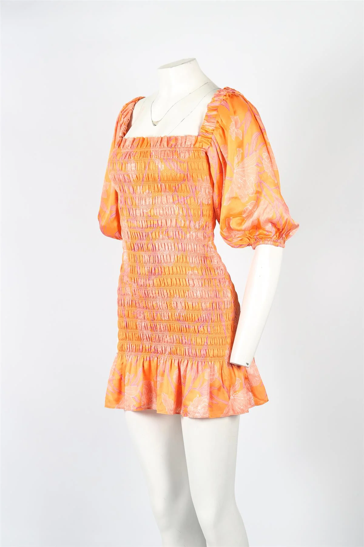 ALEXIS FLORAL PRINT SATIN MINI DRESS SMALL - Image 3