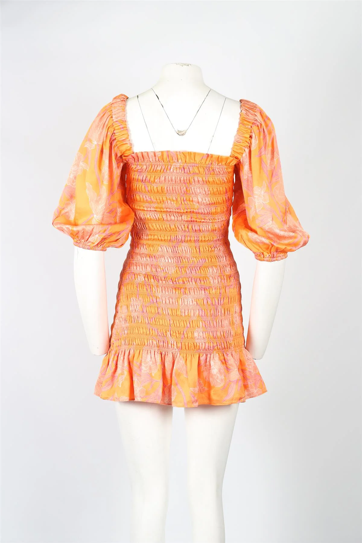 ALEXIS FLORAL PRINT SATIN MINI DRESS SMALL - Image 4
