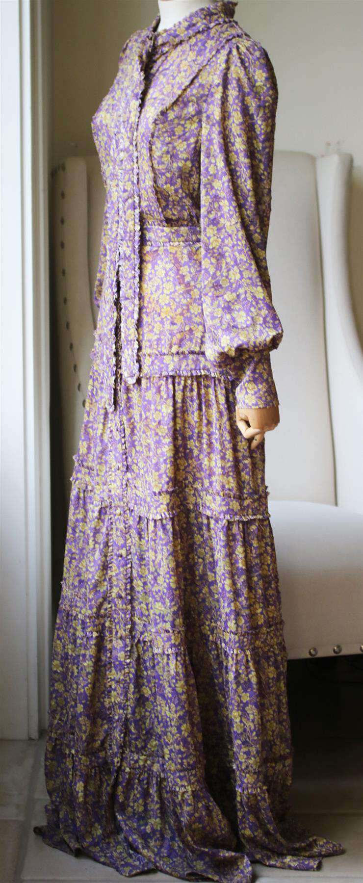 ALEXIS MARGEAUX FLORAL PRINT MAXI DRESS LARGE - Image 3