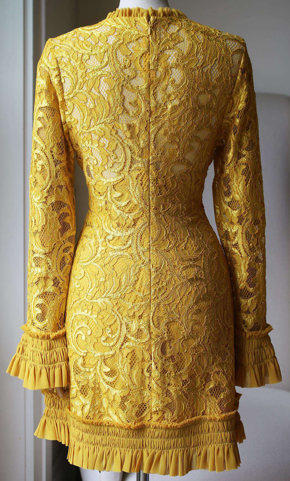 ALEXIS NURAY PLUNGING LACE MINI DRESS LARGE - Image 4