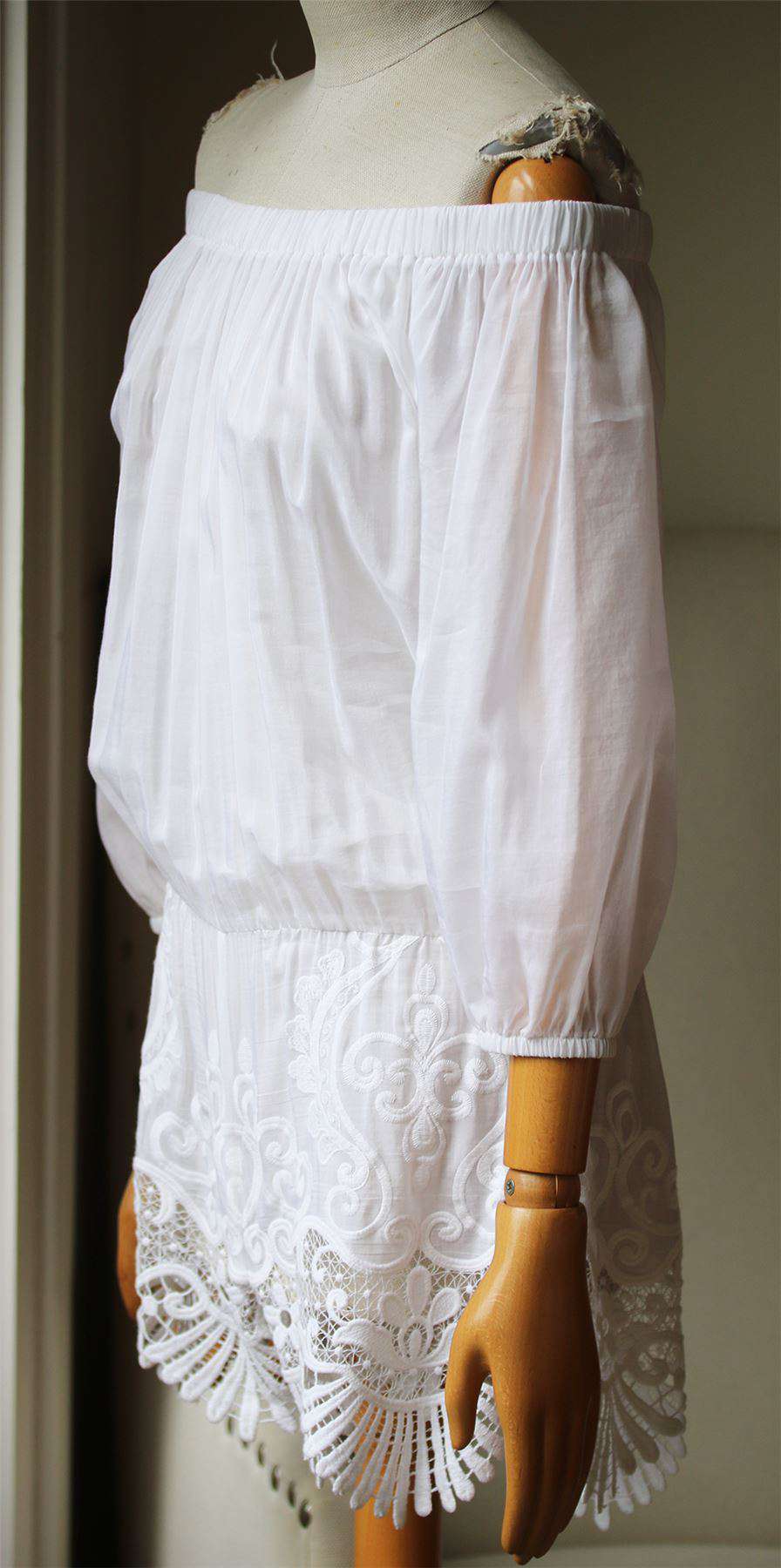 ALEXIS OFF THE SHOULDER CROCHET TRIM PLAYSUIT SMALL - Image 2