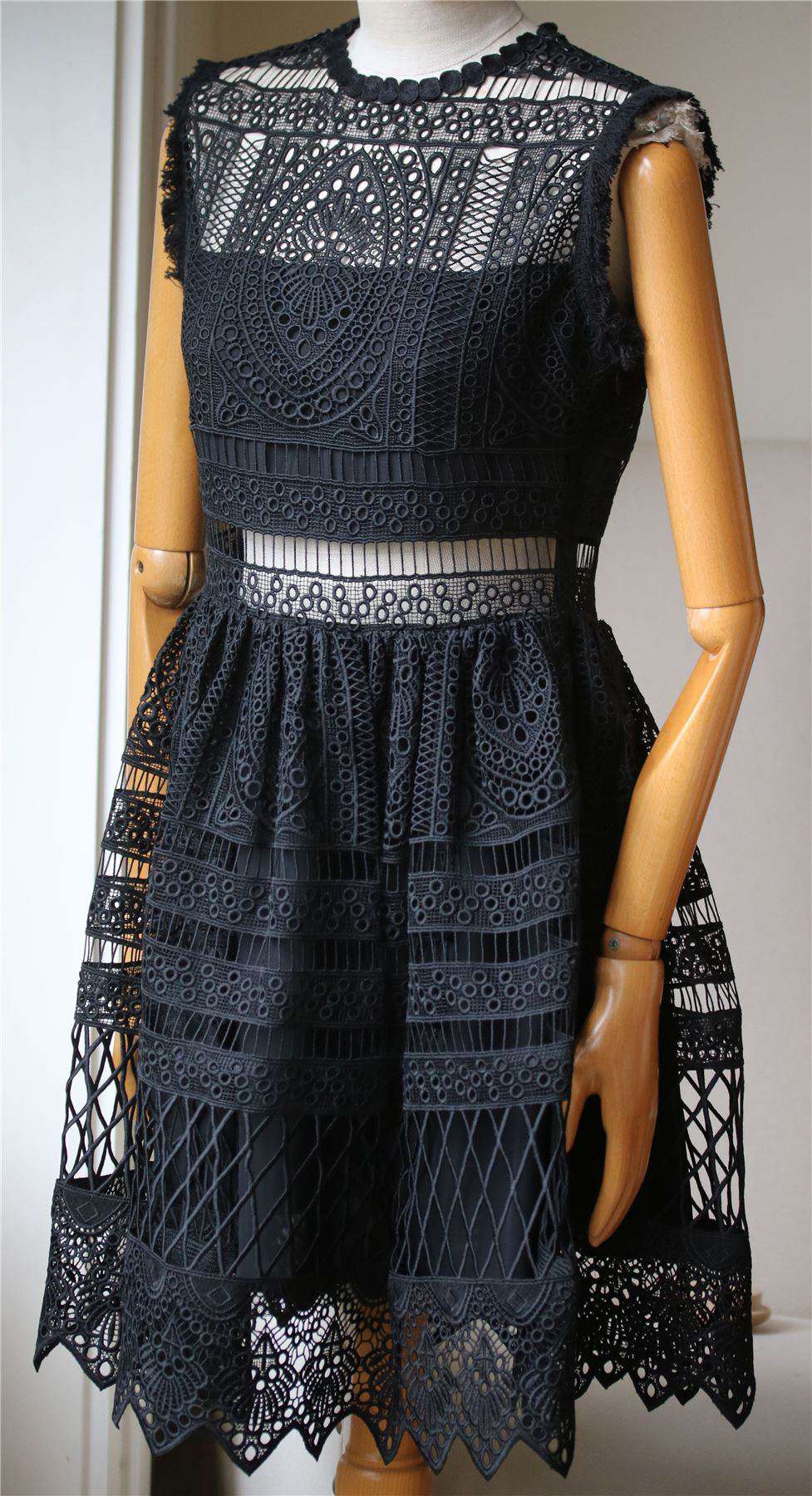 ALEXIS SAGE CROCHET EMBROIDERED DRESS MEDIUM - Image 4