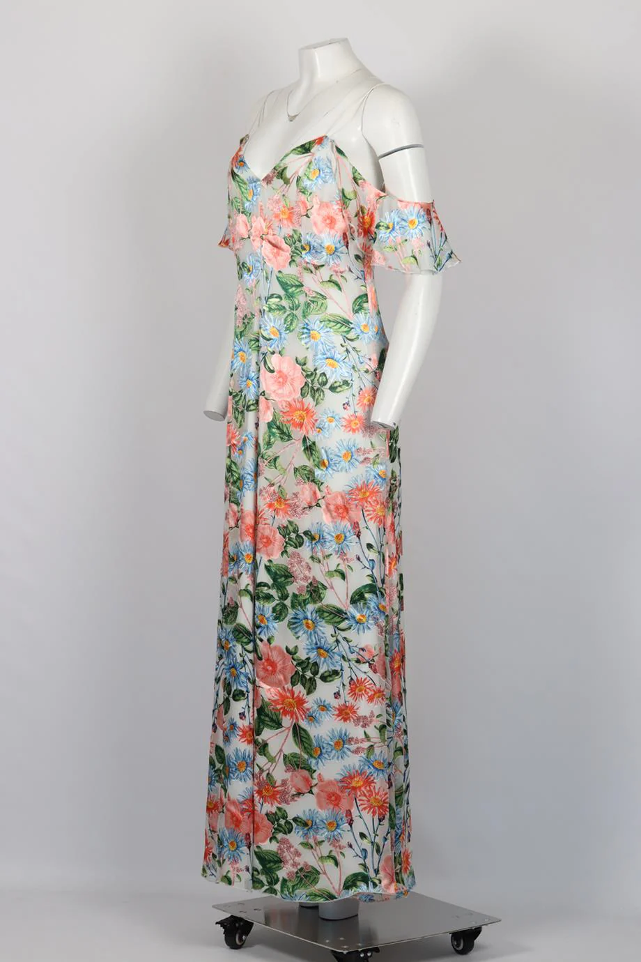 ALICE AND OLIVIA FLORAL PRINT SILK BLEND MAXI DRESS US 12 UK 16 - Image 3
